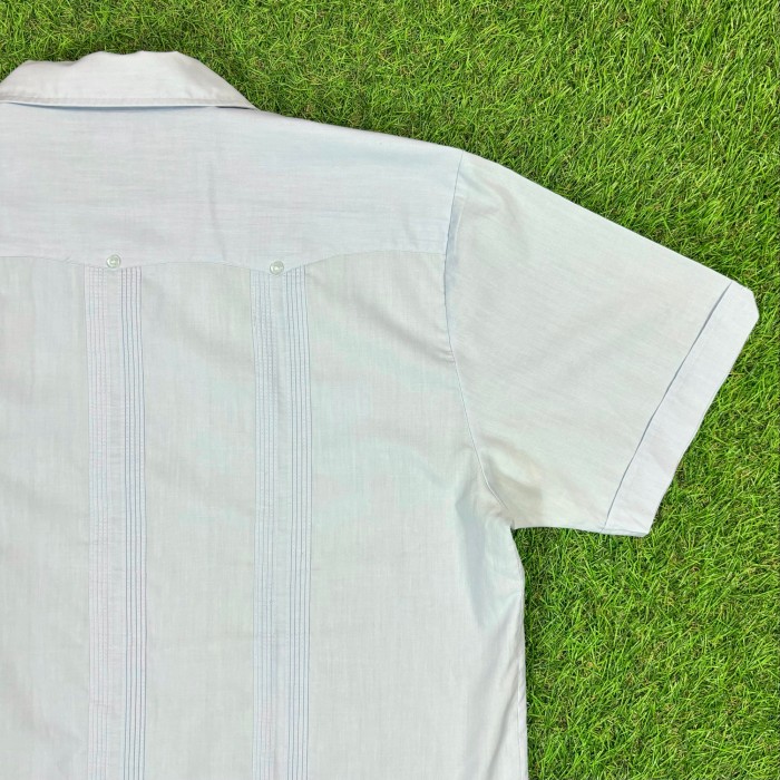 【Men's】 ライトブルー キューバシャツ / 古着 シャツ 半袖 半袖シャツ 水色 | Vintage.City 빈티지숍, 빈티지 코디 정보