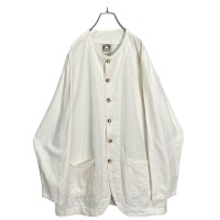 90s DRAW STRINGS L/S white cotton jacket | Vintage.City 古着屋、古着コーデ情報を発信