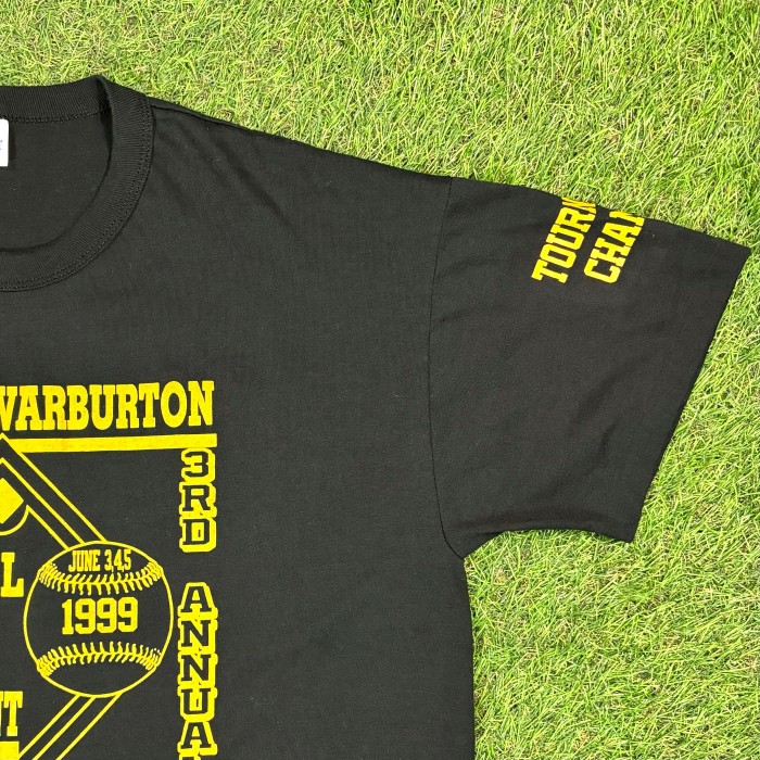【Men's】90s RICHARD WARBURTON 野球 Tシャツ / Made in USA Vintage ヴィンテージ 古着 ティーシャツ T-Shirts 黒 | Vintage.City 빈티지숍, 빈티지 코디 정보