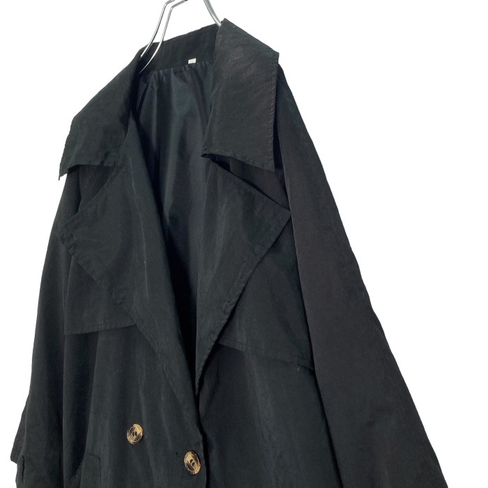 90s vintage black silk design trench jacket | Vintage.City 빈티지숍, 빈티지 코디 정보