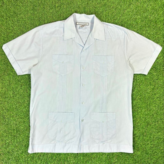 【Men's】 ライトブルー キューバシャツ / 古着 シャツ 半袖 半袖シャツ 水色 | Vintage.City 古着屋、古着コーデ情報を発信