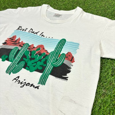 【Men's】 80s Best Dad In Arizona Tシャツ / Made In USA Vintage ヴィンテージ 古着 ティ-シャツ T-Shirts 半袖 白 ホワイト | Vintage.City 빈티지숍, 빈티지 코디 정보