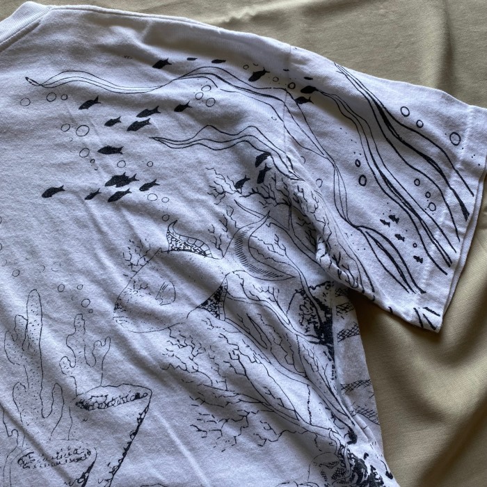 90's / fish print t-shirt | Vintage.City 古着屋、古着コーデ情報を発信