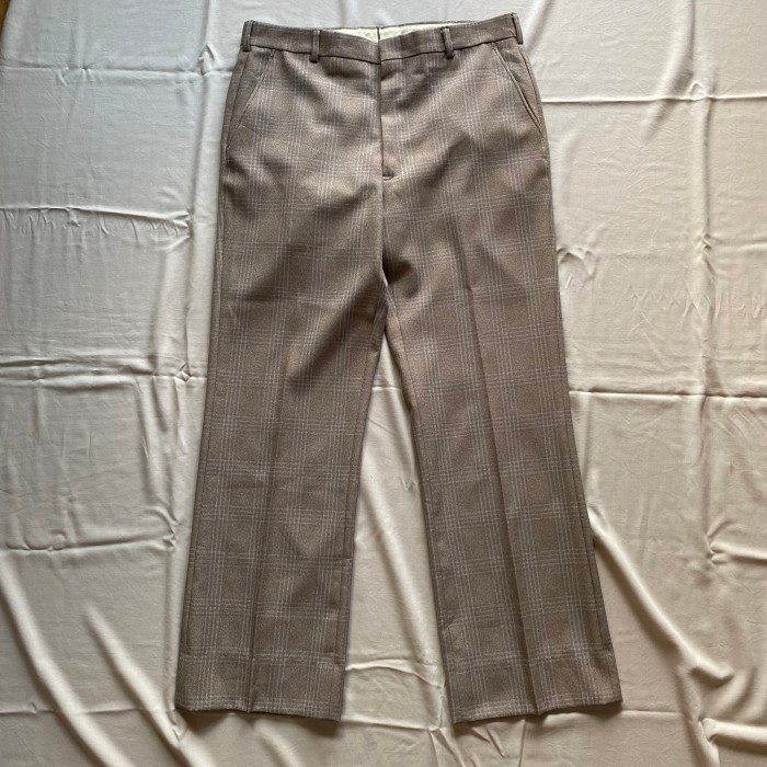 80's~ / brown check flare slacks フレアパンツ フレアスラックス | Vintage.City 古着屋、古着コーデ情報を発信